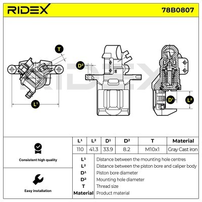 Brake Caliper RIDEX 78B0807 78B0807 - photo 6