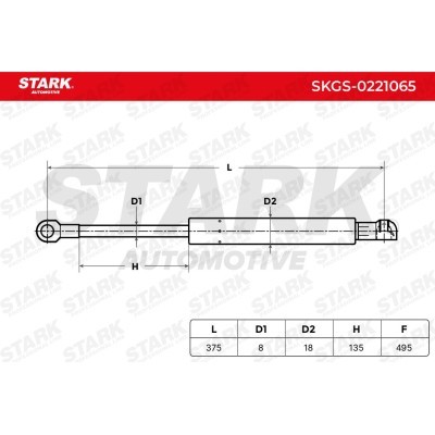 Gas Spring, boot-/cargo area Stark SKGS-0221065 SKGS-0221065 - photo 6