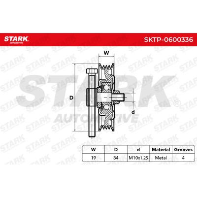 Belt Tensioner V-Ribbed Belt Stark SKTP-0600336 SKTP-0600336 - photo 6