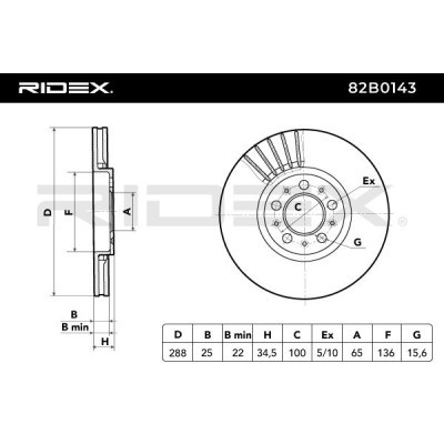 Brake Disc RIDEX 82B0143 82B0143 - photo 5