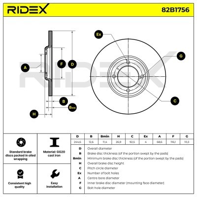 Brake Disc RIDEX 82B1756 82B1756 - photo 9