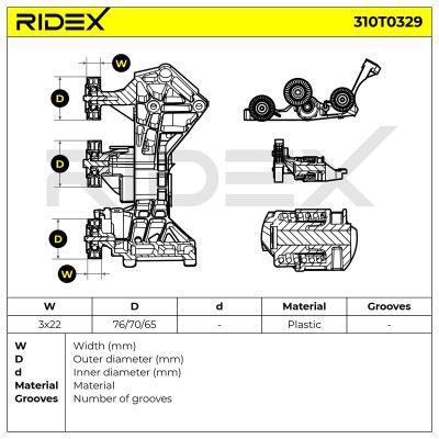 Belt Tensioner V-Ribbed Belt RIDEX 310T0329 310T0329 - photo 6