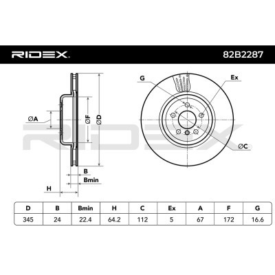 Brake Disc RIDEX 82B2287 82B2287 - photo 6