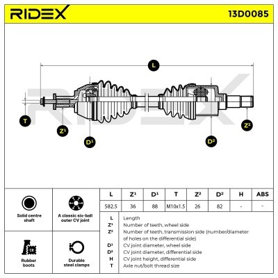 Drive Shaft RIDEX 13D0085 13D0085 - photo 4