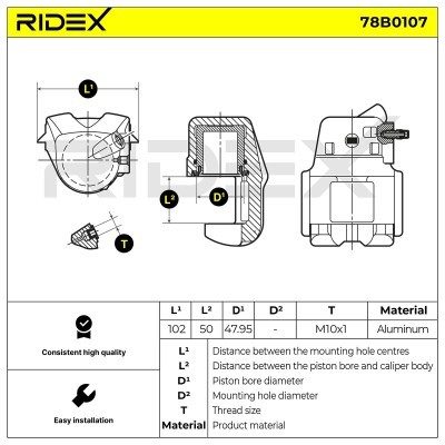 Brake Caliper RIDEX 78B0107 78B0107 - photo 6
