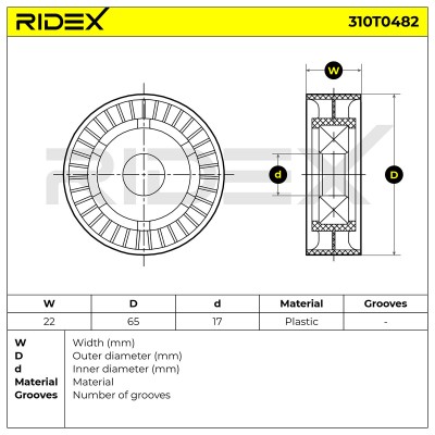 Belt Tensioner V-Ribbed Belt RIDEX 310T0482 310T0482 - photo 6