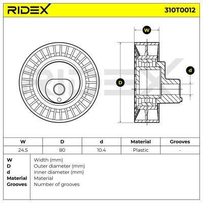 Belt Tensioner V-Ribbed Belt RIDEX 310T0012 310T0012 - photo 6