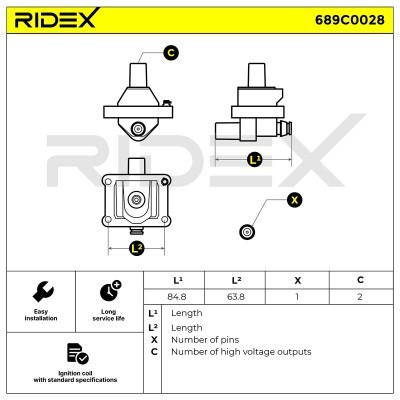 Ignition Coil RIDEX 689C0028 689C0028 - photo 4