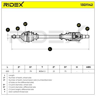 Drive Shaft RIDEX 13D1142 13D1142 - photo 7