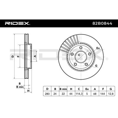 Brake Disc RIDEX 82B0844 82B0844 - photo 3