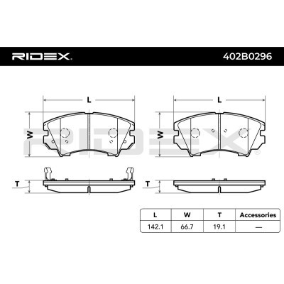 Brake Pads Set RIDEX 402B0296 402B0296 - photo 4