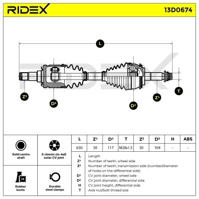 Drive Shaft RIDEX 13D0674 13D0674 - photo 7