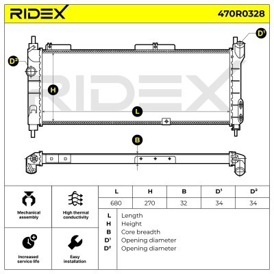 Radiator, Engine Cooling RIDEX 470R0328 470R0328 - photo 7