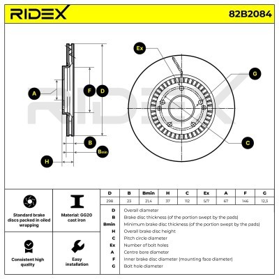 Brake Disc RIDEX 82B2084 82B2084 - photo 6