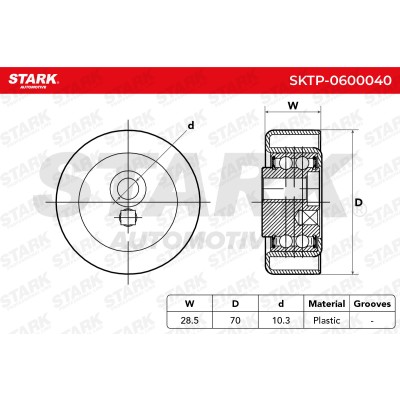 Belt Tensioner V-Ribbed Belt Stark SKTP-0600040 SKTP-0600040 - photo 5