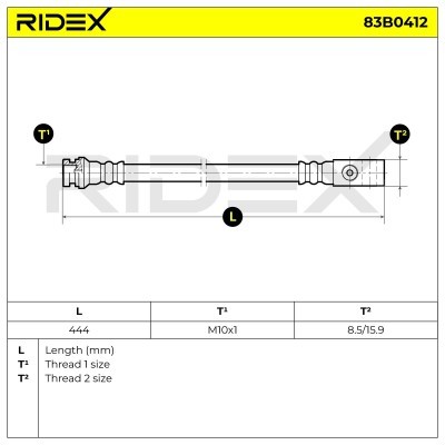 Brake Hose RIDEX 83B0412 83B0412 - photo 6