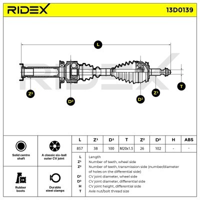 Drive Shaft RIDEX 13D0139 13D0139 - photo 8