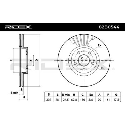 Brake Disc RIDEX 82B0544 82B0544 - photo 4