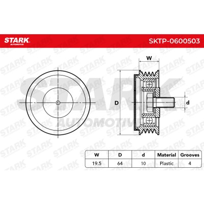 Belt Tensioner V-Ribbed Belt Stark SKTP-0600503 SKTP-0600503 - photo 5