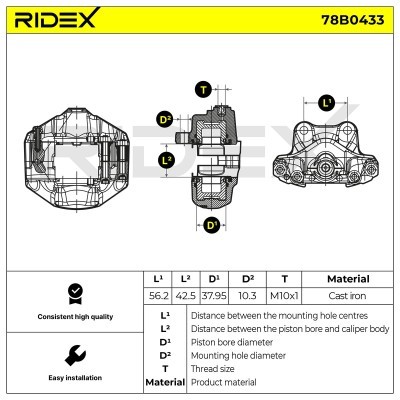Brake Caliper RIDEX 78B0433 78B0433 - photo 6
