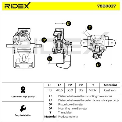 Brake Caliper RIDEX 78B0827 78B0827 - photo 7