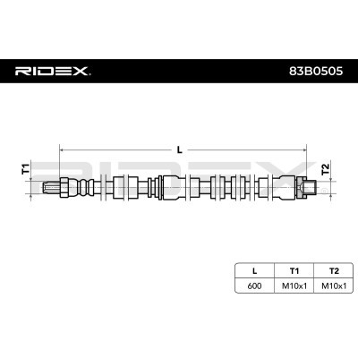 Brake Hose RIDEX 83B0505 83B0505 - photo 8