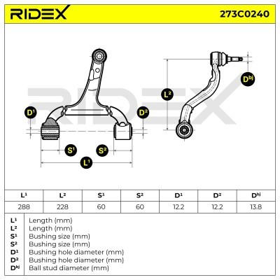 Control Arm RIDEX 273C0240 273C0240 - photo 3