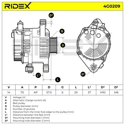 Alternator RIDEX 4G0209 4G0209 - photo 7