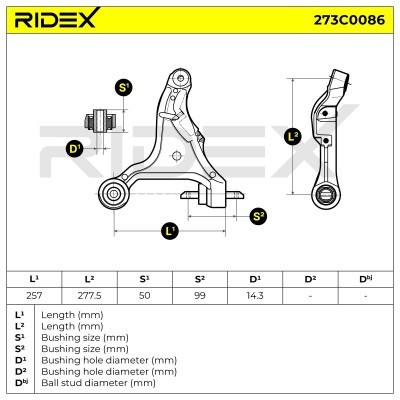 Control Arm RIDEX 273C0086 273C0086 - photo 3