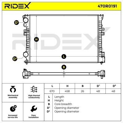 Radiator, Engine Cooling RIDEX 470R0191 470R0191 - photo 15