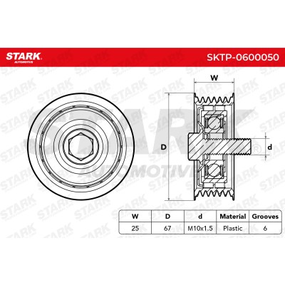 Belt Tensioner V-Ribbed Belt Stark SKTP-0600050 SKTP-0600050 - photo 6