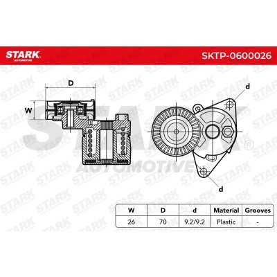 Belt Tensioner V-Ribbed Belt Stark SKTP-0600026 SKTP-0600026 - photo 6