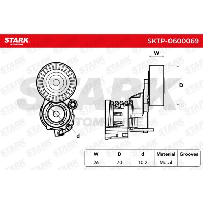 Belt Tensioner V-Ribbed Belt Stark SKTP-0600069 SKTP-0600069 - photo 5