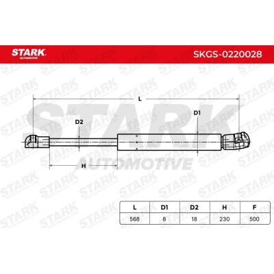 Gas Spring, boot-/cargo area Stark SKGS-0220028 SKGS-0220028 - photo 3