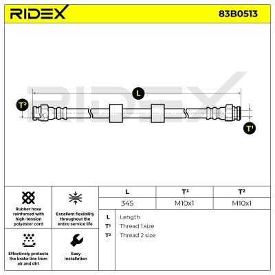 Brake Hose RIDEX 83B0513 83B0513 - photo 5