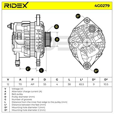 Alternator RIDEX 4G0279 4G0279 - photo 7