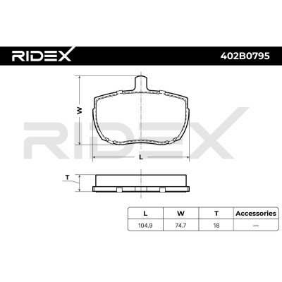 Brake Pads Set RIDEX 402B0795 402B0795 - photo 8