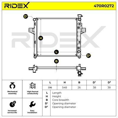 Radiator, Engine Cooling RIDEX 470R0272 470R0272 - photo 5
