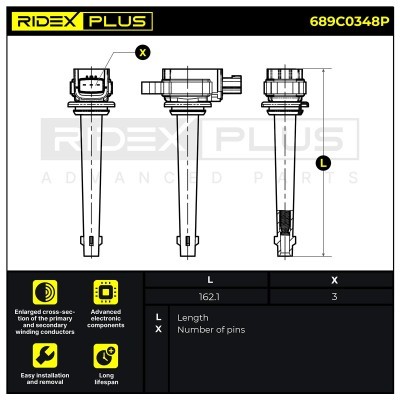 Ignition Coil RIDEX 689C0348P 689C0348P - photo 8