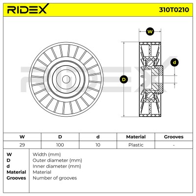 Belt Tensioner V-Ribbed Belt RIDEX 310T0210 310T0210 - photo 6