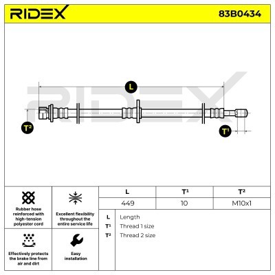 Brake Hose RIDEX 83B0434 83B0434 - photo 7