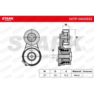 Belt Tensioner V-Ribbed Belt Stark SKTP-0600332 SKTP-0600332 - photo 6