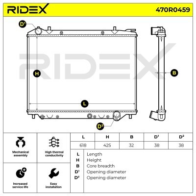 Radiator, Engine Cooling RIDEX 470R0459 470R0459 - photo 5