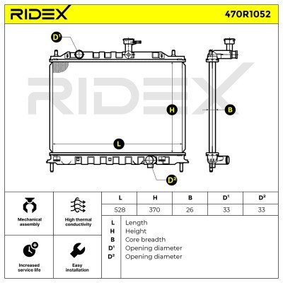 Radiator, Engine Cooling RIDEX 470R1052 470R1052 - photo 5