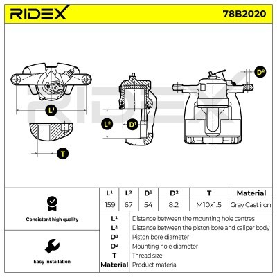 Brake Caliper RIDEX 78B2020 78B2020 - photo 3