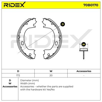 Brake Pads Set RIDEX 70B0170 70B0170 - photo 2