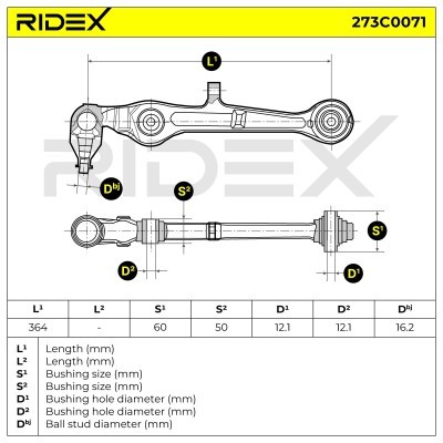 Control Arm RIDEX 273C0071 273C0071 - photo 6