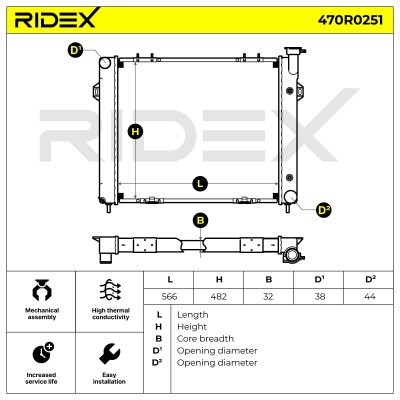 Radiator, Engine Cooling RIDEX 470R0251 470R0251 - photo 10