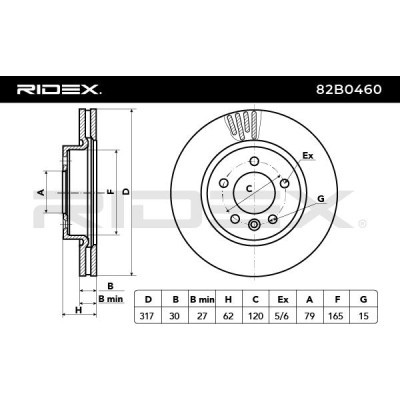 Brake Disc RIDEX 82B0460 82B0460 - photo 6