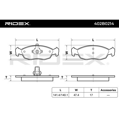 Brake Pads Set RIDEX 402B0214 402B0214 - photo 8